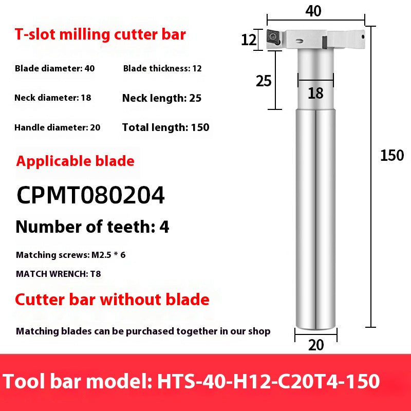 2065-T-slot milling cutter rod CNC slotting HTS three-edged machining center numerical control T-slot milling cutter rod thickness 6 8 10 12 Shandong Denso Pricision Tools Co.,Ltd.